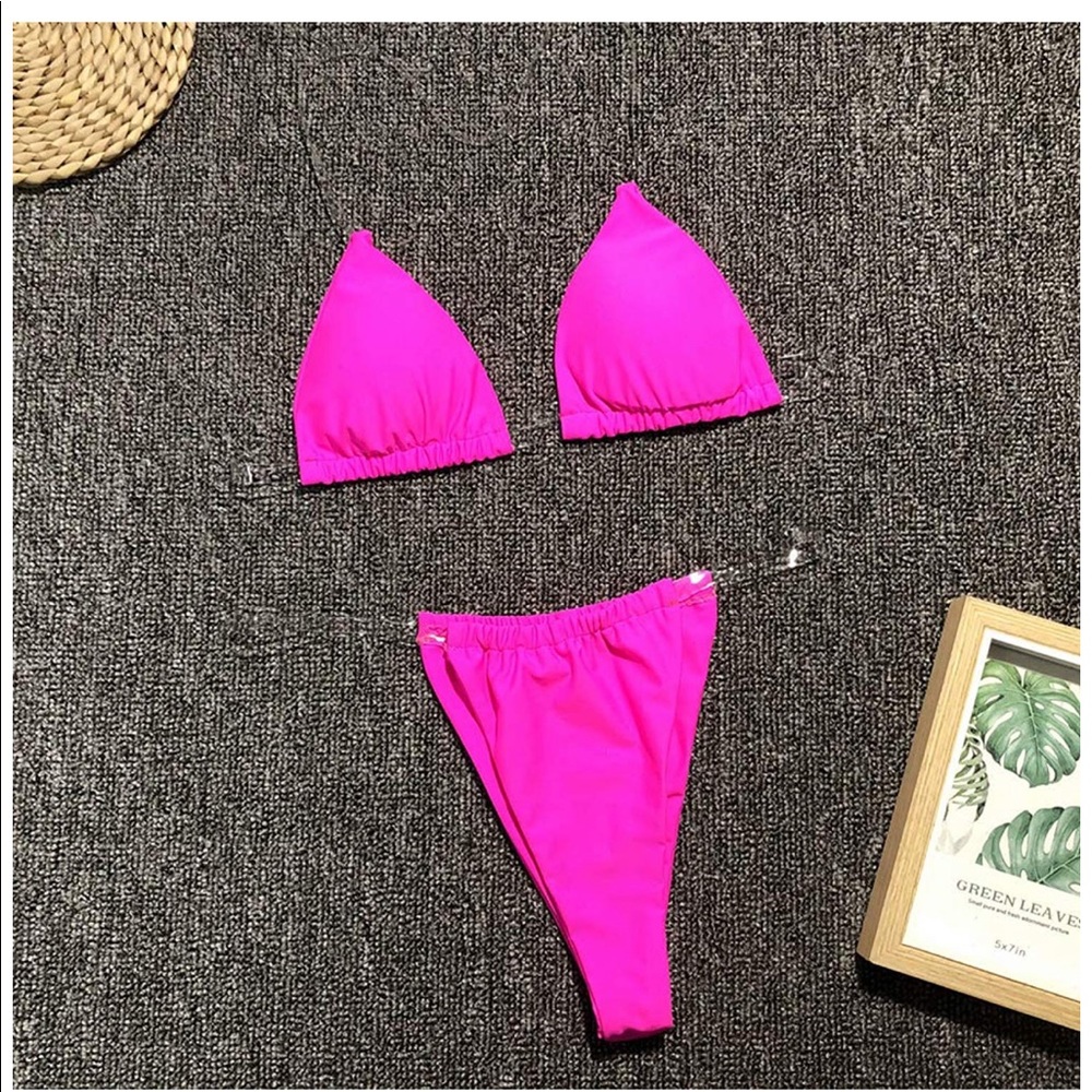Clear strap bikini